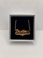 Load image into Gallery viewer, Diamond Cut Heart Script Necklace
